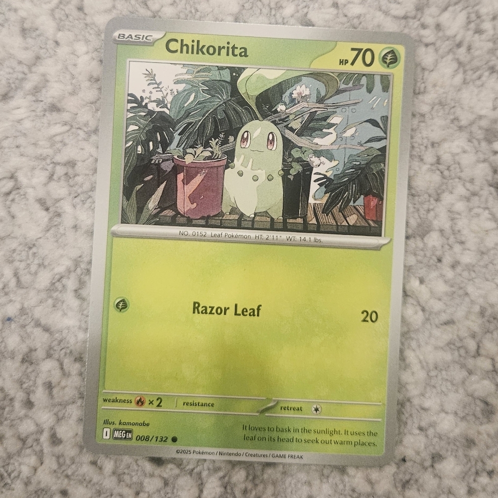 POKEMON TCG Card Chikorita Mega Evolution 008/132